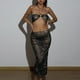 thumbnail image 1 of Conjunto de falda y top sin cordones bandeau para mujer Conjunto de falda superior calada brillante Ropa de fiesta para discoteca, 1 of 9