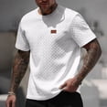 thumbnail image 4 of Klisyaur Men Short Sleeve Tops Casual Fashion Loose Crewneck Textured Shirt Summer Dressy Shirts, 4 of 7