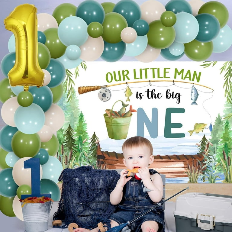 Fishing 1st Birthday Decorations, Our Little Man Is The Big One