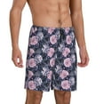 thumbnail image 2 of Kdxio Flowers Print Mens Sleep Shorts Bottoms Soft Comfy Pajama Wear Pants with Drawstring Pockets, 2 of 7