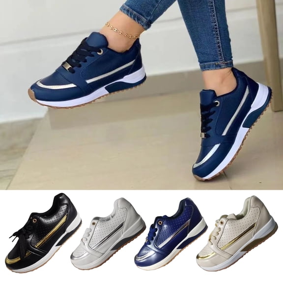 Taqqpue Women Sneaker Beach Walking Shoes Thick Sole Casual Thick Sole Color Matching Low Top Sports Shoes for Women