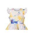 thumbnail image 4 of Girls Dress Princess Layered Ruffle Tie Dye Printing Flutter Sleeve White 8 Years, 4 of 6