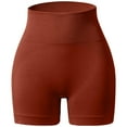 thumbnail image 4 of Yoga Shorts Women's High Waisted Fitness Workout Running Yoga Gym Short Pants Gym Shorts Women Brown M, 4 of 4