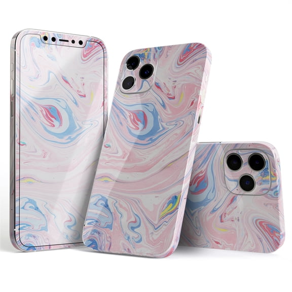 DesignSkinz Marbleized Pink and Blue Swirl V2123 Full-Body Skin Decal Wrap Cover for iPhone 16