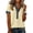 Beige, variant on Women's Fashionable Casual Denim Patchwork Short-sleeved Top, Size S-3XL
