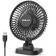 OPOLAR USB Desk Fan, Small but Mighty, Quiet Portable Fan for Desktop Office Table, 40° Adjustment for Better Cooling, 3 Speeds, 4.9 ft Cord, black-white
