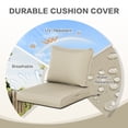 thumbnail image 2 of Aoodor Outdoor Chair Cushions Set, 21"x21", Water Resistant Patio Furniture Deep Seat Cushions with Handle & Adjustable Straps, Khaki, 2 of 7