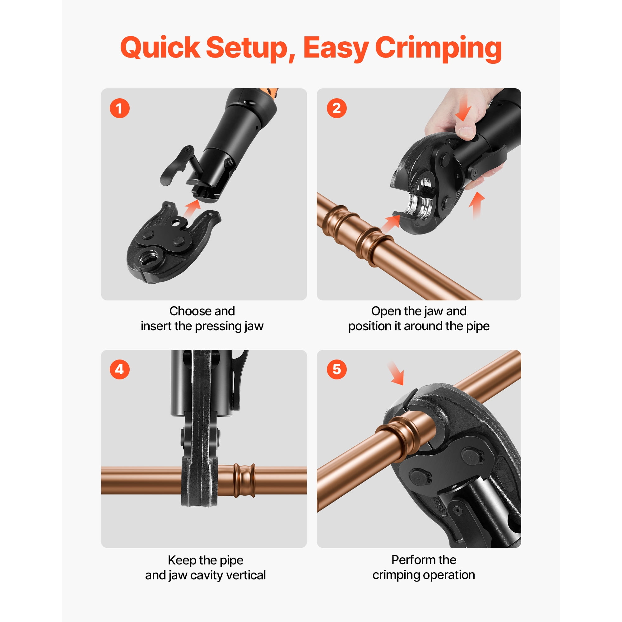 KFFKFF 7/8" Press Jaw for Compact Series Press Tools, Hardened Steel Jaw for High-Pressure HVAC/R Applications - Compatible with 24KN Press Tools for Copper Pipe Connections