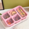 thumbnail image 5 of Bento Lunch Box Set for Meal Prep | Stackable Microwave Dishwasher Safe Food Containers | Thickened Durable Plastic | 5-Compartment Design | Easy-to-Clean | 23.5x15.5x5cm | Green Blue Beige Pink, 5 of 6