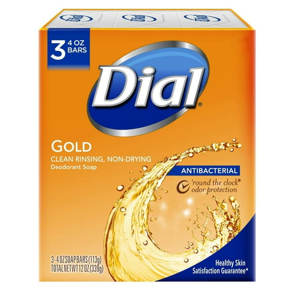 Dial Antibacterial Deodorant Bar Soap Gold Moisture Balance - 4 Ounce 3 Bars (2 Pack)