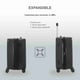 thumbnail image 4 of Set de 4 Maletas ABS Compass  Miami de 16",  20", 24" y 28" Color Negro, 4 of 7