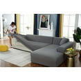 thumbnail image 3 of Housse de Sofa en L Extensible et Durable pour 1 2 3 4 Places (Gris Pâle, 2 Places), 3 of 6