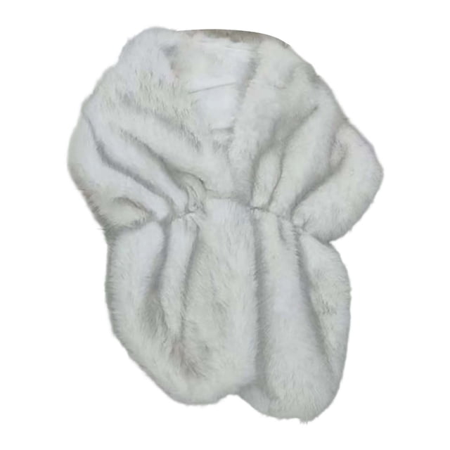 Women Winter Shawl Imitation Cape Jacket Wraps White One Size