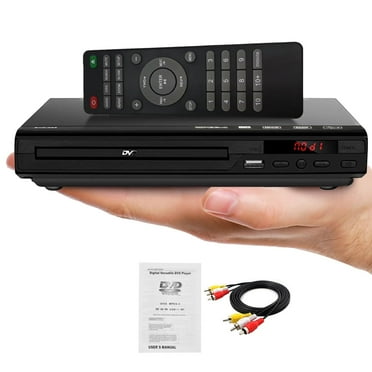 DVD Players for TV, Simple DVD Player for Elderly, CD Player for Home Stereo System, CD Player with USB Input AV Cable,Black