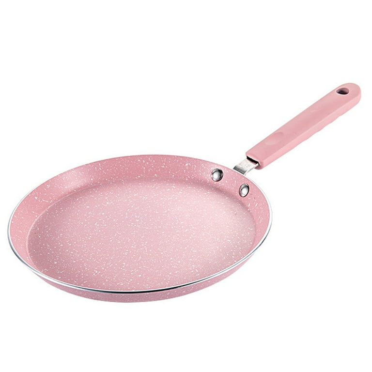 GHOONEY Flat Bottom Pan Pink Non-Stick Pot for Gas Stoves and Cooker Use  Baking Pans