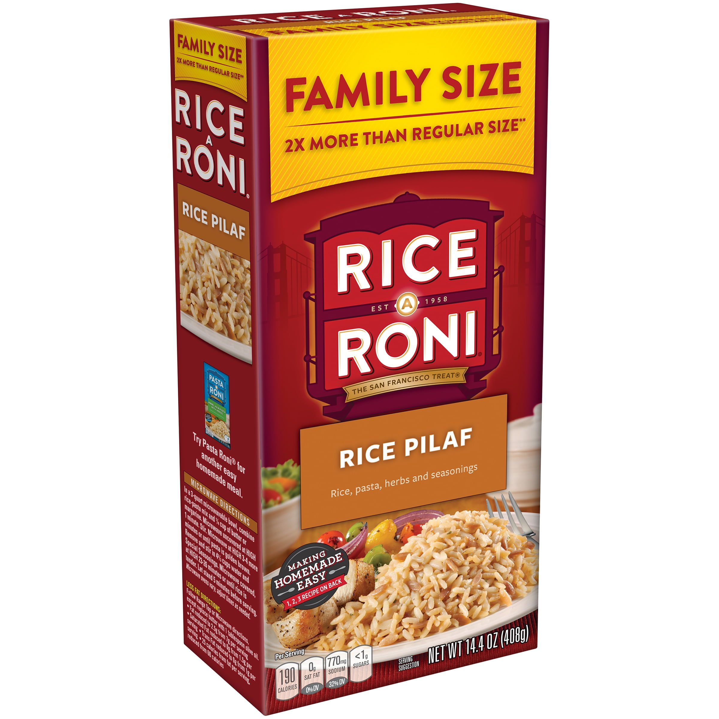 RiceARoni Rice Pilaf, Family Size, 14.4 oz Box