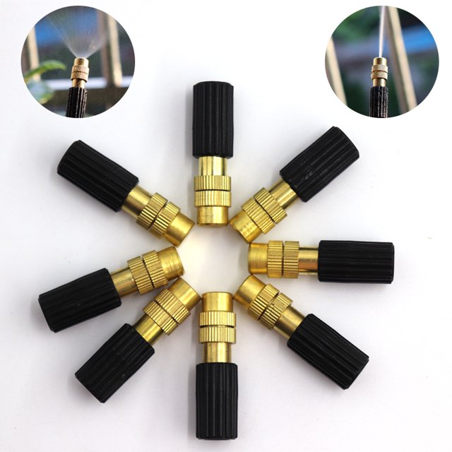 latón Boquilla de atomización de cobre ajustable Pulverizador de goteo 4/7 mm Atomización Micro aspersor Equipo de riego de refrigeración de jardín para invernadero vegetal 30 piezas