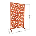 thumbnail image 5 of 6' Rusted Orange Rectangular Home Furniture Collections Geometric-Designed Decorative Squares Privacy Screen, 5 of 7