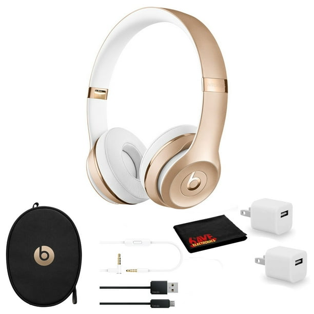 Beats Solo3 Wireless Headphones Gold Kit with USB Adapter Cube