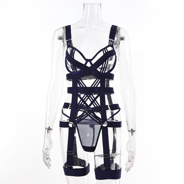 Conjunto de ropa interior sexy y divertida para mujeres europeas y americanas con diseño complicado