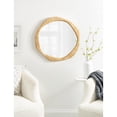 thumbnail image 2 of Kate and Laurel Rahfy Boho Irregular Round Rattan Mirror, 26 Inch Diameter, Natural Rattan, Decorative Wavy Circle Mirror with Wrapped Authentic Cane Frame for Bathroom Vanity Decor, 2 of 8