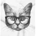 thumbnail image 2 of Cat with Glasses Cute Hipster Kitty Plus Size Crewneck Graphic Tee Shirt Brisco Brands 5X, 2 of 5