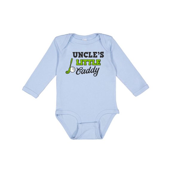 Inktastic Uncles Little Caddy with Golf Club and Ball Boys or Girls Long Sleeve Baby Bodysuit