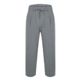 thumbnail image 5 of Men’s Wide Leg Linen Casual Pants Breathable Summer Large Size Bottoms, 5 of 9