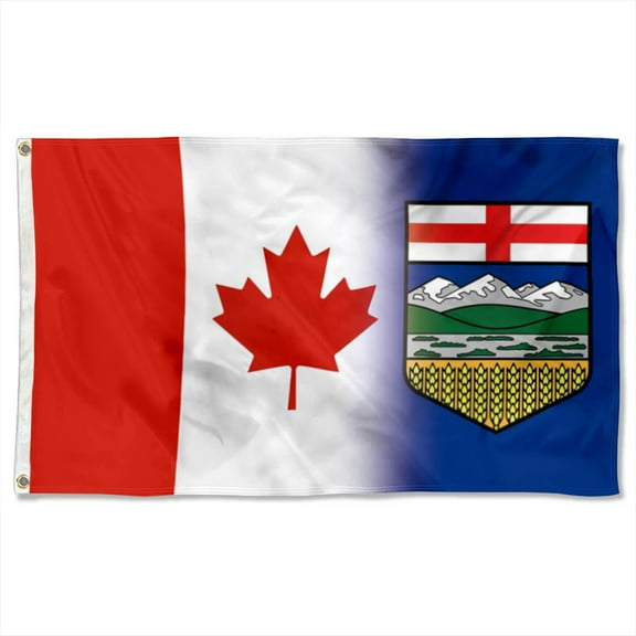 Canada Alberta Flags Polyester 3x5 FT banner