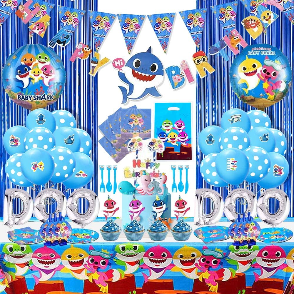 250 Pcs Baby Shark Party Supplies Set Baby Shark Doo Doo Birthday Decorations Banner Tableware Balloons Blowout For Boy Party Walmart Com Walmart Com 250 Pcs Baby Shark Party Supplies Set Baby Shark Doo Doo Birthday Decorations Banner Tableware Balloons Blowout For Boy Party Walmart Com Walmart Com
