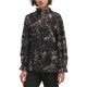 thumbnail image 1 of DKNY Blusa con ribete de encaje para mujer, negro, mediano, 1 of 1