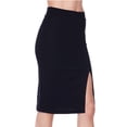 thumbnail image 3 of LAVRA Women's High Waist Stretch Midi Pencil Skirt with Slit, 3 of 4