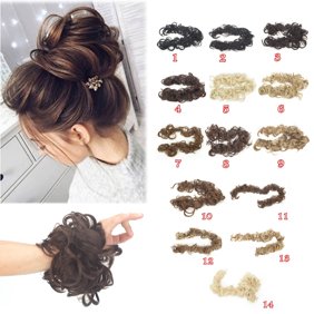 Elegant Woman Donut Ponytail Synthetic Hair Clip In Big Hair Messy