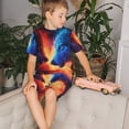 thumbnail image 4 of Balery Wolf Conjunto de Pijama Infantil de Manga Corta con Estampado – Ropa de Dormir de Algodón Suave-Small, 4 of 6