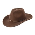thumbnail image 2 of amagogo Cowboy Hat Cap Summer Big Brim Sunhat Women Men Props Versatile Cowgirl Hat Jazz Hat for Outdoor Carnival Party Winter Autumn Dark Brown, 2 of 9