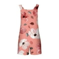 thumbnail image 4 of Hvot&aat Women's Fashion Summer Rompers Floral Print Shortalls Sleeveless Adjustable Strap Jumpsuits Vacation Clothes with Pockets, 4 of 5