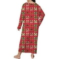 thumbnail image 6 of Women Plus Size Christmas Bow Print Long Sleeve Pajamas Loose Nightdress Women's Sleepwear white&nbsp;nightgown Hot Pink L, 6 of 6