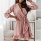 thumbnail image 2 of Vestido casual HUOGUO Vintage Sexy de color liso para mujer, 2 of 5