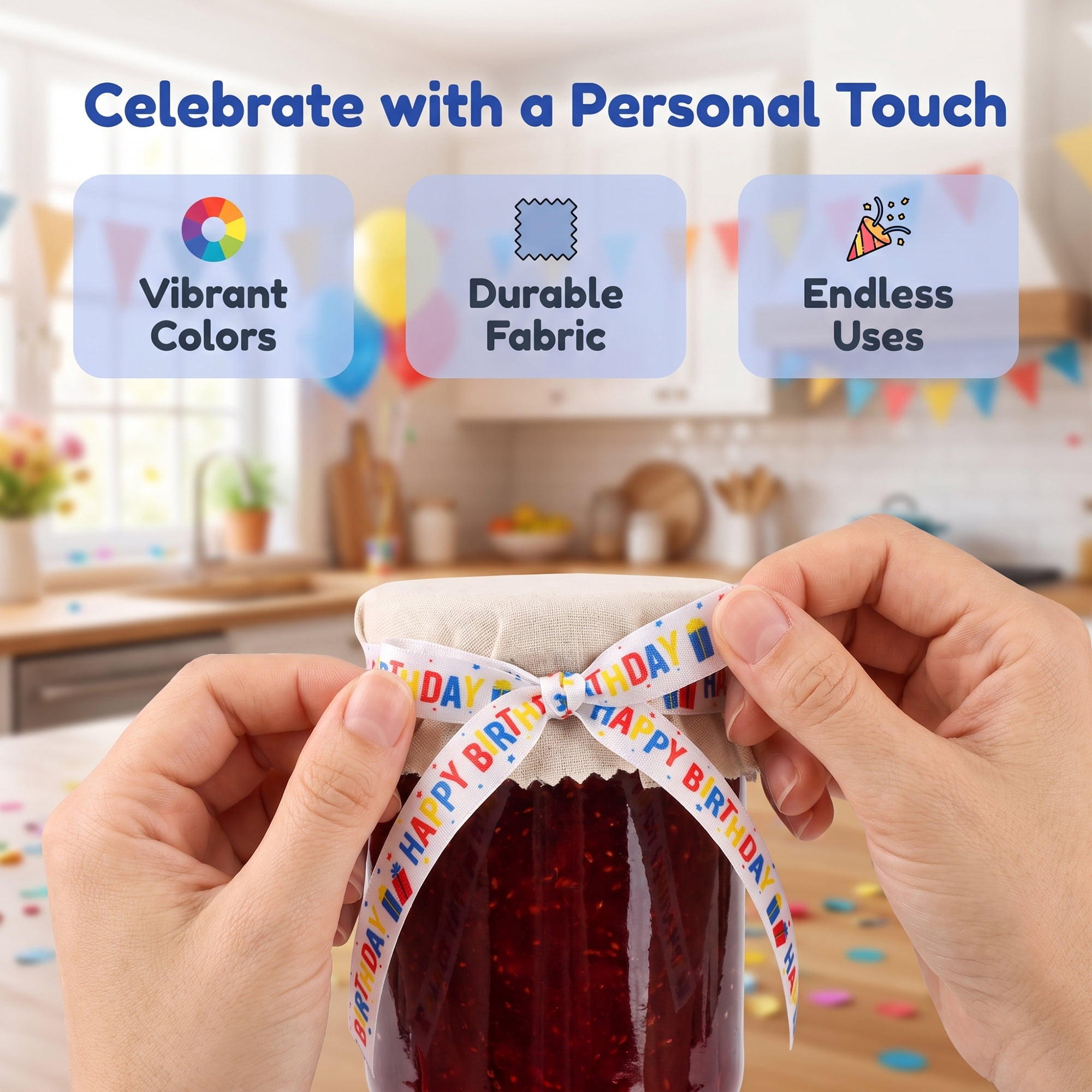 Unique Bargains Vibrant Fabric Cartoon Ribbon for Creative Gift Wrapping Projects Birthday