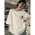 thumbnail image 1 of Men'S & Women'S "Roses & Wings" Graphic Tee - Loose-Fitting, Short Sleeve, Summer T-Shirt with Vibrant Rose & Design, Lightweight Polyester Blend, Casual & Stylish, Summer Tshirt | Vibrant Print Tee, 1 of 6
