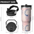 thumbnail image 4 of Modern 30oz Handheld Travel Tumbler with Handle – Double Wall Stainless Steel Insulated Cup, Flip Straw Lid, Leak-Proof & BPA-Free for Hot and Cold Drinks – Durable Coffee & Juice Mug White, 4 of 7