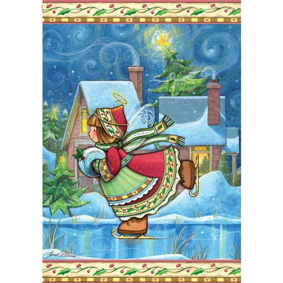 Premier Illuminated House Flag - Winter Wonders Angel
