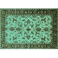 thumbnail image 1 of Ahgly Company Indoor Rectangle Oriental Turquoise Blue Industrial Area Rugs, 4' x 6', 1 of 4