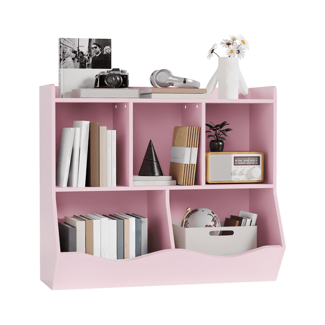 Yiwa Children’s Toy Shelf, Organizer with Storage Cubbies and Bookshelf for Girls’ Nursery or Living Room