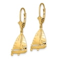 thumbnail image 2 of 14k Yellow Gold 3D Sailboat Leverback Earrings, 2 of 7