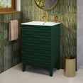 thumbnail image 5 of Cascade 24" Freestanding Bathroom Vanity in Green Oak with Sink Top, 5 of 12