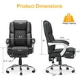 thumbnail image 3 of HOMREST 6-Point Massage Office Chair with Lumbar Support, Heated Executive Office Chair with Reclining Backrest, Computer Gaming Chair for Home Office, Black, 3 of 8
