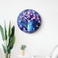 thumbnail image 4 of 14 Inch Wall Clock Battery Operated Silent Clock Decorative for Office, Kitchen, Outdoor, Living Room，Spring Flowers Lavender White Wood Chic, 4 of 4