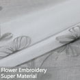 thumbnail image 4 of Haperlare 26"Wx45"L Sheer Floral Embroidered Kitchen Curtains Semi-Sheer Curtains Rod Pocket Bathroom Curtain Sheer Window Treatment, Gray, 2 Panels, 4 of 7