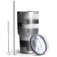 thumbnail image 2 of 30oz Black and Grey Abstract Art Artwork Tumblers Stainless Steel Tumbler with Lid and Straw,Vacuum Insulated Double Wall Travel Tumbler Cups Mug with Cleaning Brush for Coffee,Tea, 2 of 7